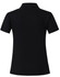 A black short sleeve polo shirt featuring a polo collar and a logo on the back.