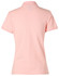 A pink ladies' polo shirt featuring a classic design with a collar and short sleeves, and includes a logo.