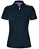 A short-sleeve polo shirt in dark green with yellow contrast detailing and a logo on the chest.