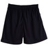 Black adult cooldry sports shorts with an elastic waistband and a logo featured. Suitable for active wear.
