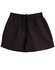Black microfibre shorts with an elasticised waistband and side pockets, featuring a simple logo.