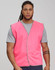 A Hi-Vis safety vest in bright pink, featuring a simple design with a logo on the front.