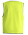 A hi-vis safety vest in bright yellow, featuring sleeveless design and a contrasting trim, with a logo.
