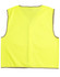 A bright yellow safety vest featuring grey trim and a simple design. It includes a logo.