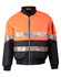 A Hi-Vis two-tone flying jacket in orange and black with reflective 3M tape details and a zip pocket.