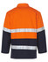 A Hi-Vis two-tone safety jacket featuring orange and navy blue colours, with reflective 3M tape stripes.