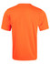A bright orange safety tee with a short sleeve design, featuring a rounded neckline and a smooth texture.