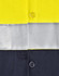 A high-visibility long-sleeve safety shirt featuring yellow fabric with grey reflective tape and dark navy sections.