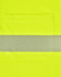 A bright yellow polo shirt featuring a segmented reflective stripe and a front pocket. It has a logo prominently displayed.