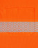 An orange long-sleeve polo shirt featuring a reflective striped band and a pocket.