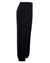 Black fleecy track pants featuring zip cuffs and knee padding, designed for kids, with an elastic waistband.