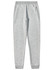 Light grey adults' poly/cotton terry sweat pants with an elasticised waistband and cuffs. Features two side pockets.