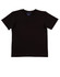 A black men's fitted stretch tee with a round neckline and short sleeves, featuring a logo on the label.