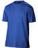 A blue men's short sleeve tee made from cooldry fabric, featuring a logo on the label.