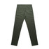 A pair of green slacks featuring a straight leg design and back pockets. Includes a brand logo.