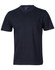 A black semi-fitted cotton tee for kids, featuring short sleeves and a crew neck. It includes a logo on the label.