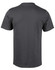 A grey kid's cotton semi-fitted tee with short sleeves and a plain back design. It features a brand logo.