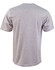 A grey kid's cotton semi-fitted tee with a plain back and short sleeves. It features a logo on the back.