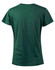 A green ladies' cotton semi-fitted tee displayed from the back, featuring a smooth finish and a casual style.