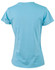 A blue semi-fitted cotton t-shirt for women, featuring short sleeves and a simple design.