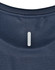 A close-up of a navy blue ladies' ultra lightweight performance t-shirt, featuring a subtle logo at the neckline.