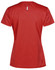 A red ladies' ultra lightweight performance short-sleeve tee with a logo on the back.