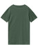 A green men's premium cotton tee with short sleeves and a simple design, featuring a logo on the back.