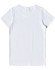A plain white Ladies' Premium Cotton Tee, featuring a simple design and short sleeves. It has a branding logo on the back.