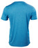 A short sleeve tee in a vibrant blue colour with a textured finish and a logo on the back.