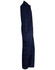 A navy men's cotton drill coverall with a fitted design, featuring pockets and a logo.