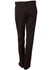 Men's permanent press pants in a dark brown colour, featuring a relaxed fit and back pockets, with a logo present.
