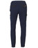 Navy workwear pants with black detailing, featuring multiple pockets and a branded logo.
