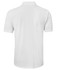 A white polo shirt featuring a classic design and a logo on the back.
