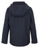 A three-layer hooded softshell jacket in dark navy, featuring a hood and a seamless design at the back.