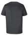 A unisex premium scrub top in dark grey, featuring a simple design with a branding logo.
