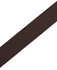 A brown cross back apron strap with a textured finish, suitable for workwear purposes. It features a branding logo.