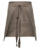 A khaki waist canvas apron with a strap, featuring eyelets and a tie closure. It has a simple, functional design.