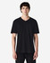 A black Gildan Softstyle adult v-neck t-shirt displayed on a model. The shirt features a branding logo.