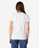 A white Gildan Softstyle ladies' V-neck T-shirt displayed from the back, showcasing a simple design and fit.