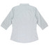 A light grey button-up shirt with 3/4 sleeves, featuring a tailored fit and a back view. It has a logo.