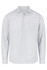 A light grey long-sleeve button-up shirt featuring a pocket on the chest and a logo on the collar.