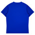 A blue T-shirt with a simple design and short sleeves. The back view is shown, featuring a smooth surface.