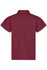 A maroon polo shirt featuring a collar and short sleeves, with a logo on the back.