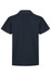 A navy blue polo shirt designed for kids, featuring a collared neckline and short sleeves. The back view is displayed.