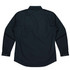 A long sleeve button-up shirt in dark colour with a plain back and button detailing. It features a brand logo.