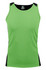 A green singlet with black side panels, featuring a logo on the front.