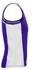 A purple and white singlet with a fitted design and a branded logo.