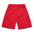 Red men's sports shorts made from lightweight fabric, featuring an elastic waistband and a logo.