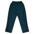 Dark green track pants with an elastic waistband and side pockets, featuring a simple design and no visible logos.