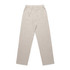 Light beige linen pants with an elastic waistband, featuring a straight leg design and no visible branding.